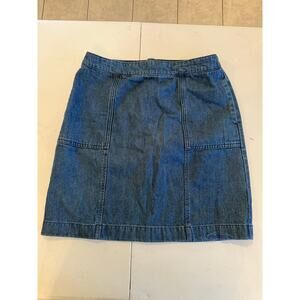 085 Boden Blue Denim Mini Classic Skirt Sz 6R
